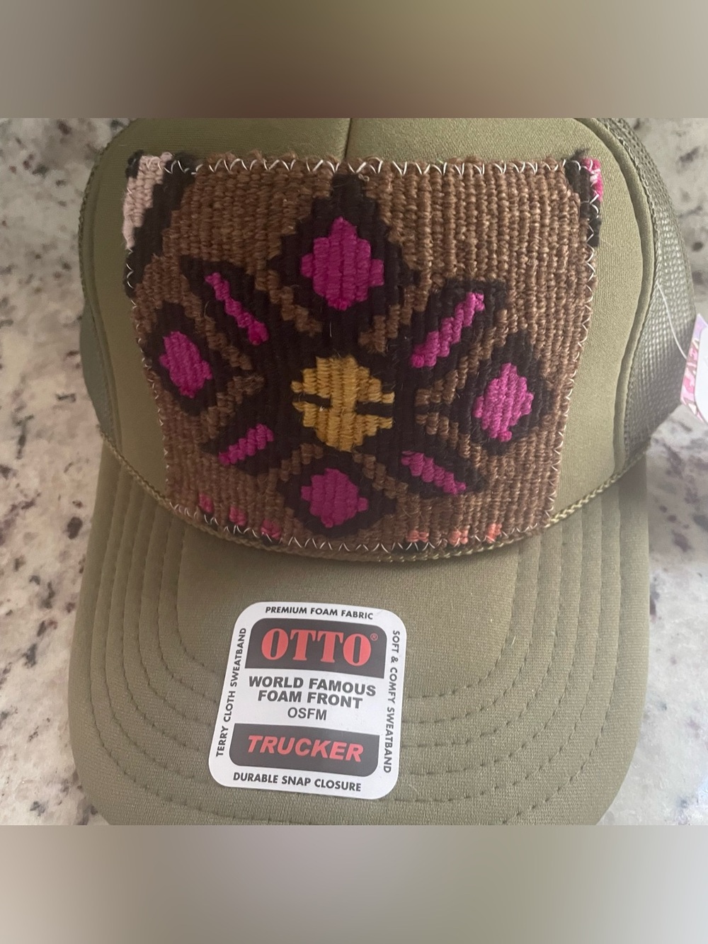Orijinal Design Olive Green Kilim Patch Trucker Hat BRAND NEW WITH TAGS - Picture 5 of 8